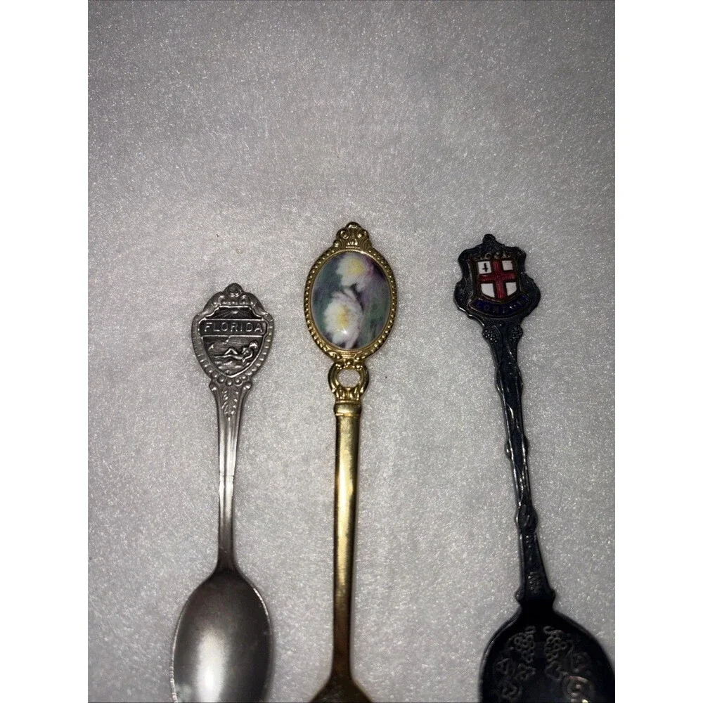 Spoons - 3 Vintage Souvenir, Copper, Stainless Steel. Florida, London